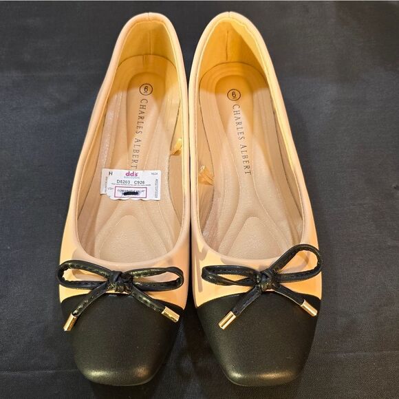 BRAND NEW CHARLES ALBERT TWO TONE BALLET BOWNOT FLAT SHOE - Picture 2 of 16